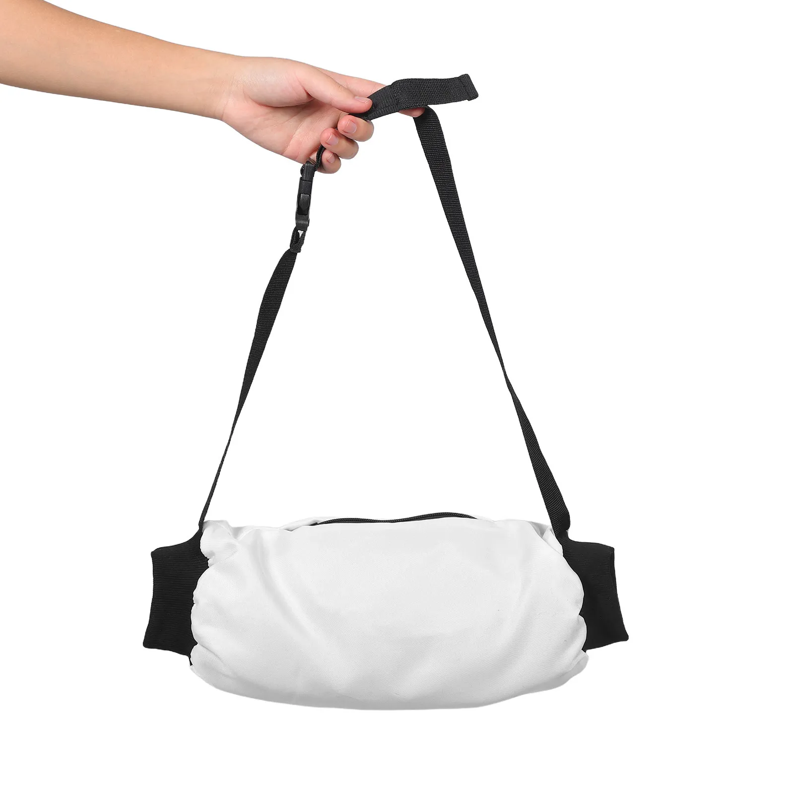 

Football Hand Warmer Pouch White Fabric With Zipper Pocket Adjustable Strap For Outdoor Sports Hunting Golf