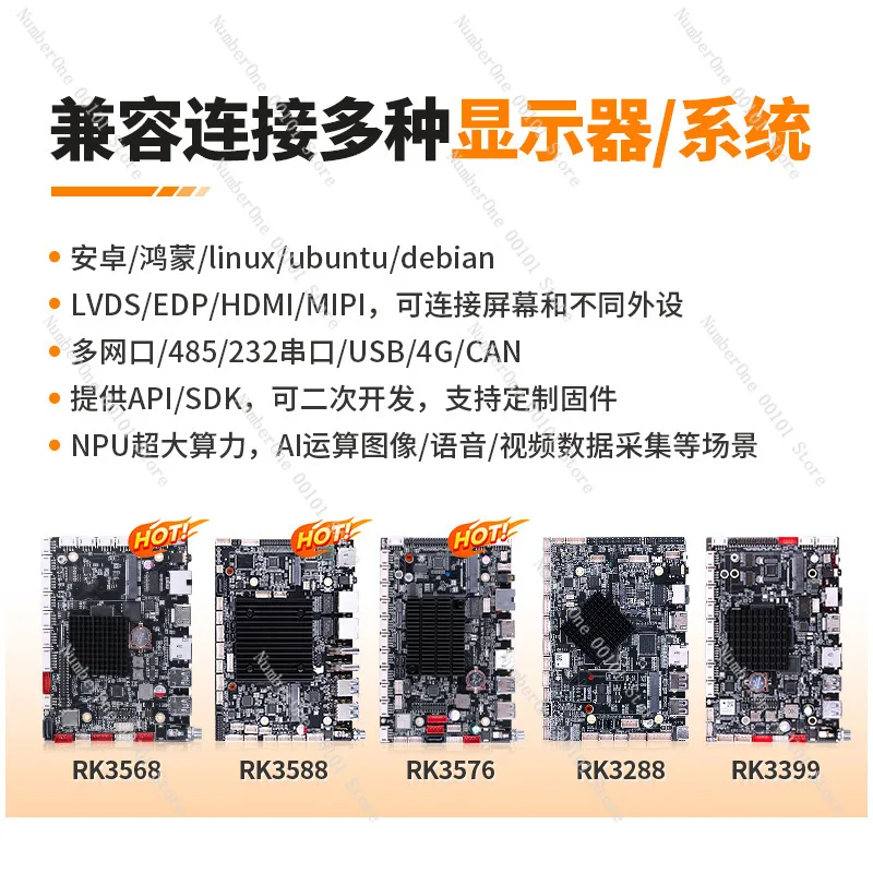 RK3588/3568/3576 لوحة أندرويد الرئيسية نظام لينكس/أوبونتو منفذ متعدد الشبكات لوحة تطوير أساسية للتحكم الصناعي #3