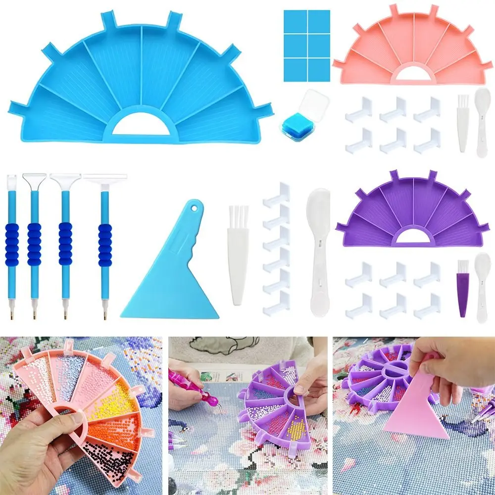 6 Grid Glue Clay Large Capacity Cross Stitch Tools Diamond Painting Pen Beading Plates Diamond Painting Tray Kits