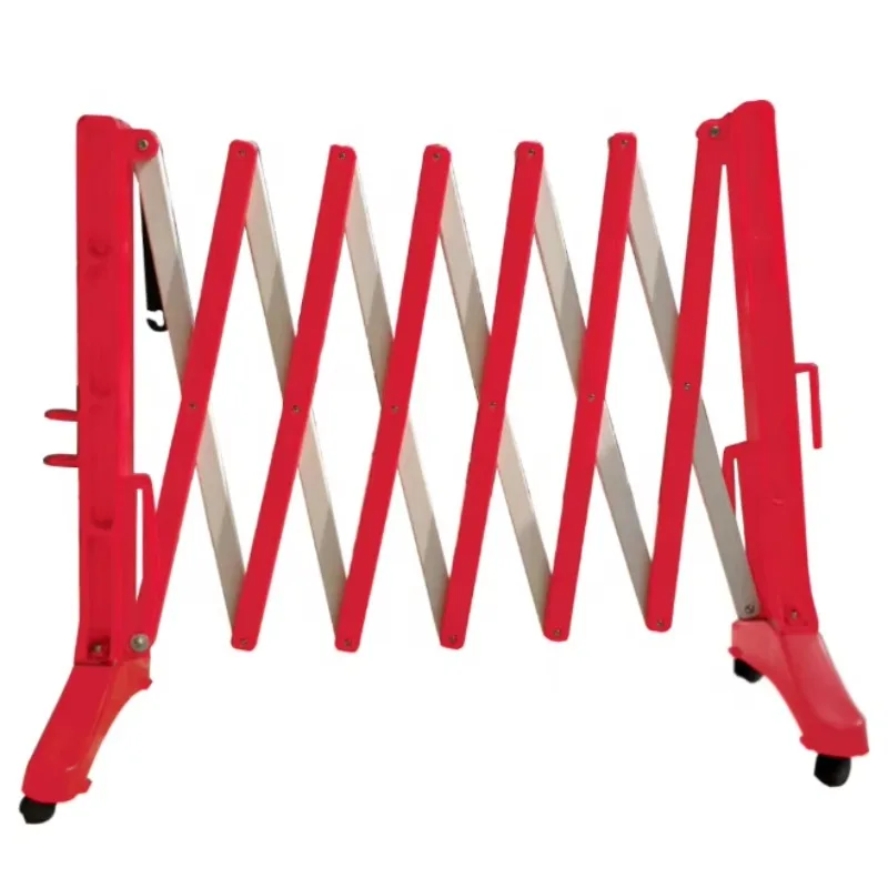 【Durable Using】PE Plastic Road Safety Traffic Expandable Barricade Mobile Foldable Retractable Barrier Scissor Gate With Locking