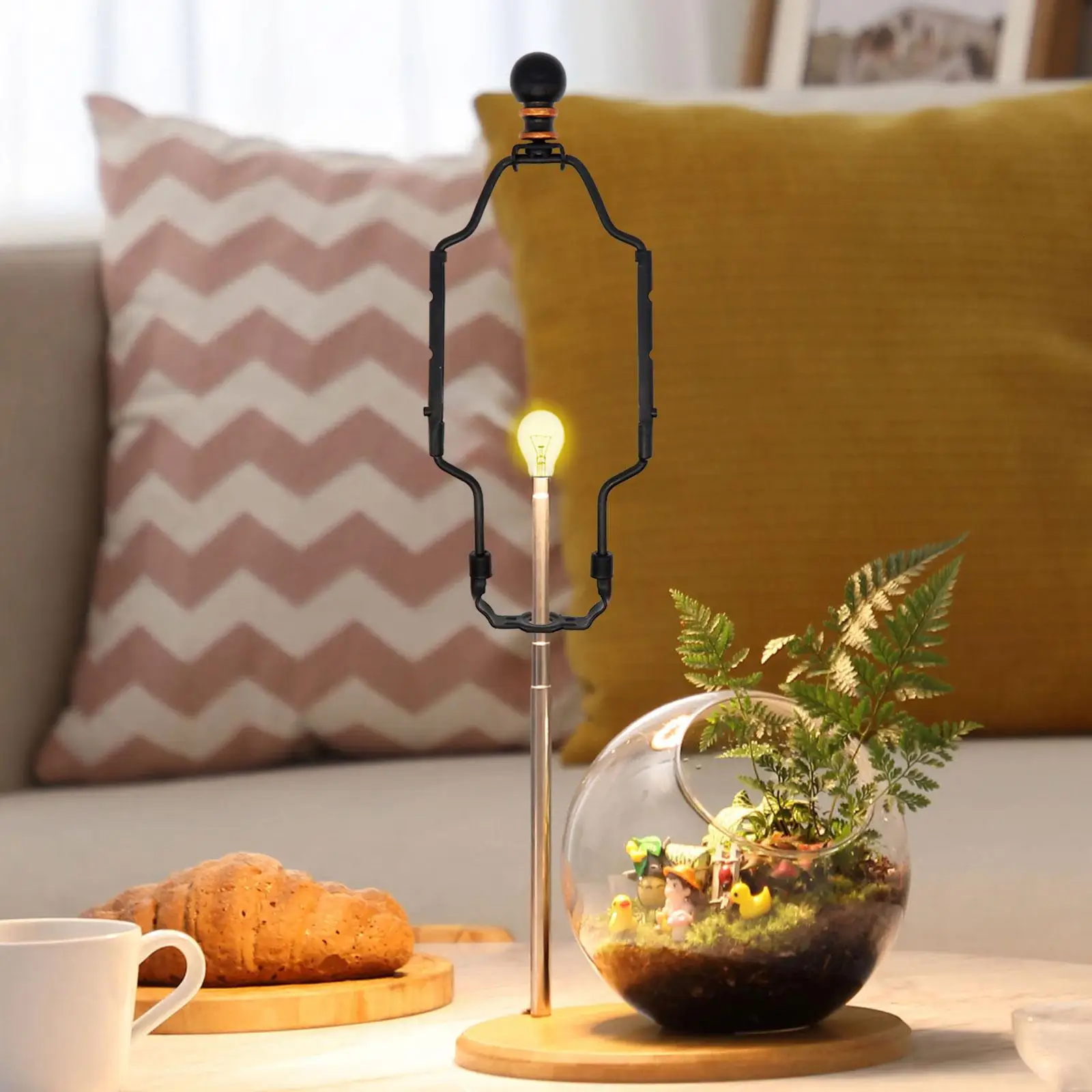 Iron Lamp Harp Set Durable Elevating Lampshade Bracket with Adjustable Holder for Repairing Table and Floor Lamp