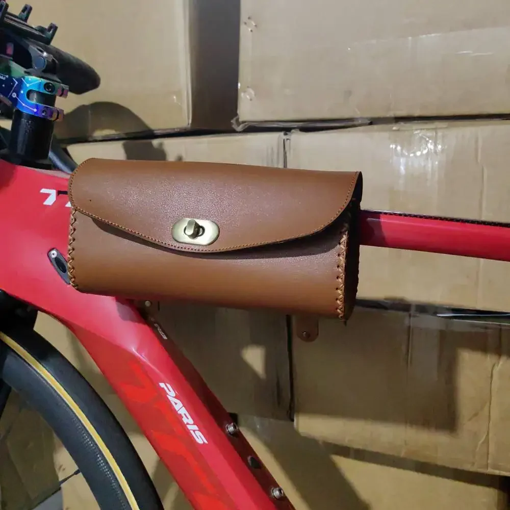 NOWA Retro torba rowerowa PU Skórzana torba rowerowa Składana torba na siodełko Tylna torba Spersonalizowana torba rowerowa Vintage Części główne