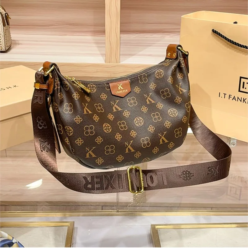 

Brand Women's Bag 2025 New Retro Shoulder Bag Large Capacity Texture Crossbody Dumpling Bag Trendy