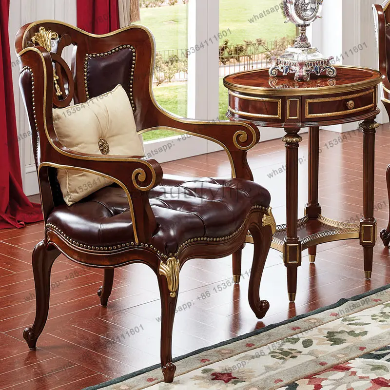 Lounge chair, English leather sofa, high back American lounge chair