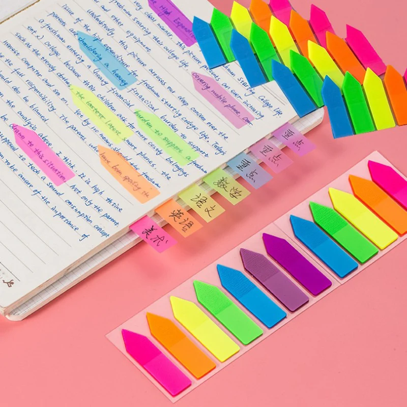 

●100 Sheets Arrow Shape Fluorescent paper Self Adhesive Memo Pad Sticky Notes