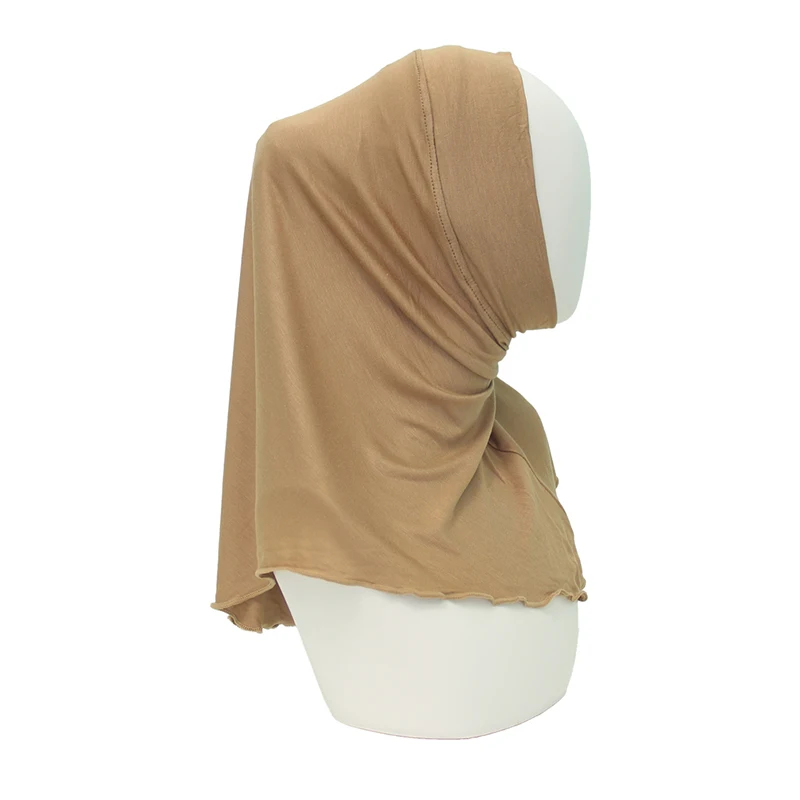 Modal Instant Hijabs for Woman Muslim Islam Turban Solid Mini Style Scarf Amira Soft Plain Colors Ready to Wear Hijab Undercaps