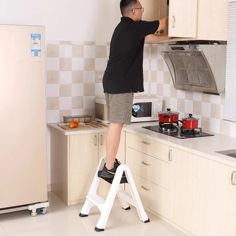 Heavy Duty Folding Step Stool 2-Tier Plastic Ladder for Home Multi-functional Garage Helper Rack Portable Kitchen Aid Stool