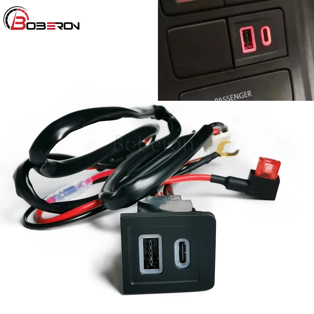 Auto-Ladeadapter für VW Multivan T5 2003-2007 Dual USB QC3.0 Typ C PD Auto-Ladegerät Telefon-Ladeanschluss Netzteil