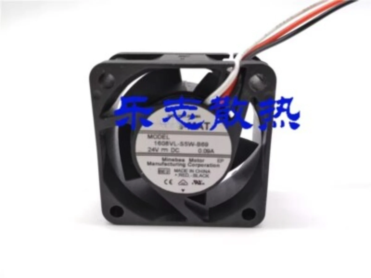 for NMB-MAT 1608VL-S5W-B69 4020 DC24V 0.09A 4CM 3-Wire Silent Cooling Fan