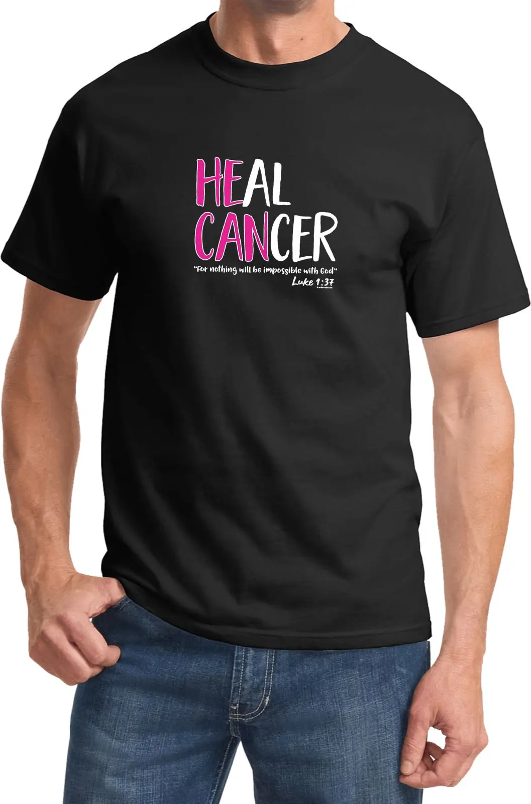 Breast Cancer Awareness He Can Heal T Shirt 22391EL4 PC61