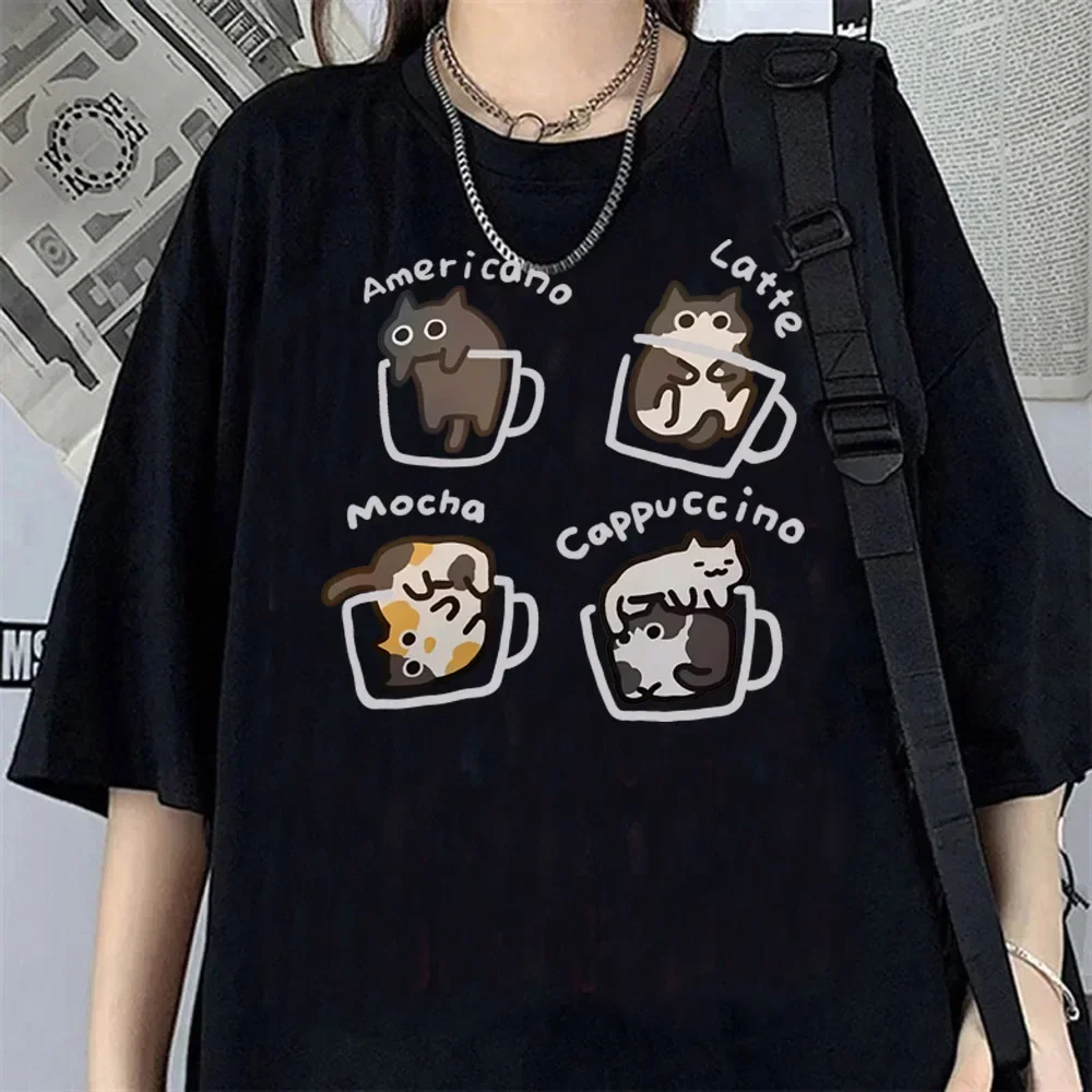 

Funny Fashion Women T Shirt Cat Printed T-Shirt Casual Short Sleeve Couples T-Shirt Cat Streetwear Female Top Tee