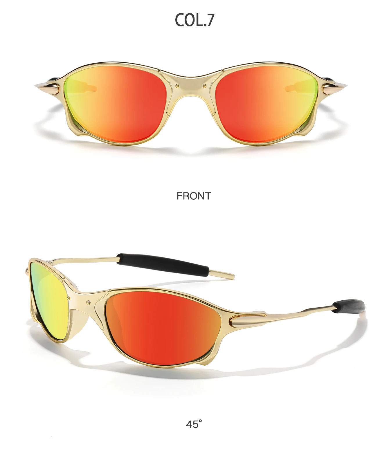 Polarisierte Sonnenbrille für Männer und Frauen, Metallrahmen-Brille mit UV-Schutz für Outdoor-Sportarten, Radfahren, Laufen, Wandern, Fahren – Detail 9