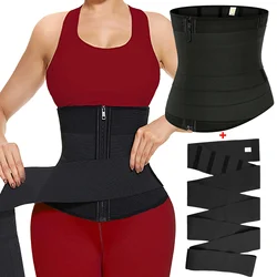 Zipper Waist Trainer Trimmer Corset Women Slimming Sheath Flat Belly Snatch Me Up Bandage Wrap Fitness Girdle Detachable Belt