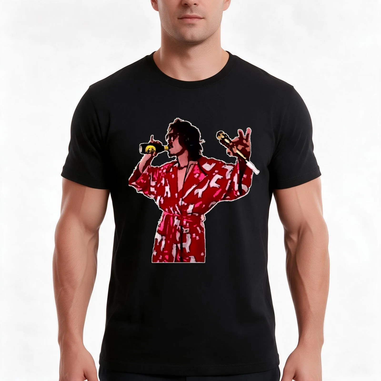 Marc Reb Loop Daddy T-Shirt, Summer Casual Cotton Tee, Oversized Streetwear Tops, Vintage Graphic Print, Loose Fit Short Sleeve