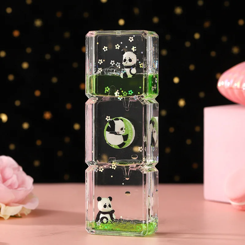 Cute Panda Quicksand Ornaments, Micro-landscape Decoration, Desktop Ornaments, Cartoon Dolls, Souvenirs, Hourglass And Drift