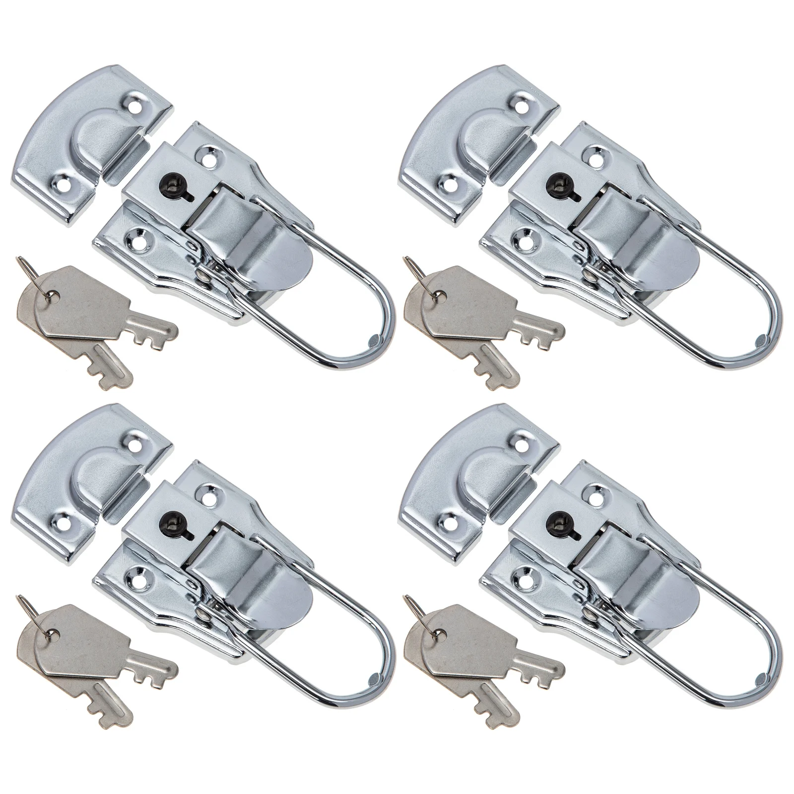 

4 set Box Lock Buckle With Key Heavy Duty Toolbox Latch Case Lock For Wooden Tool Box Durable Security Fastener
