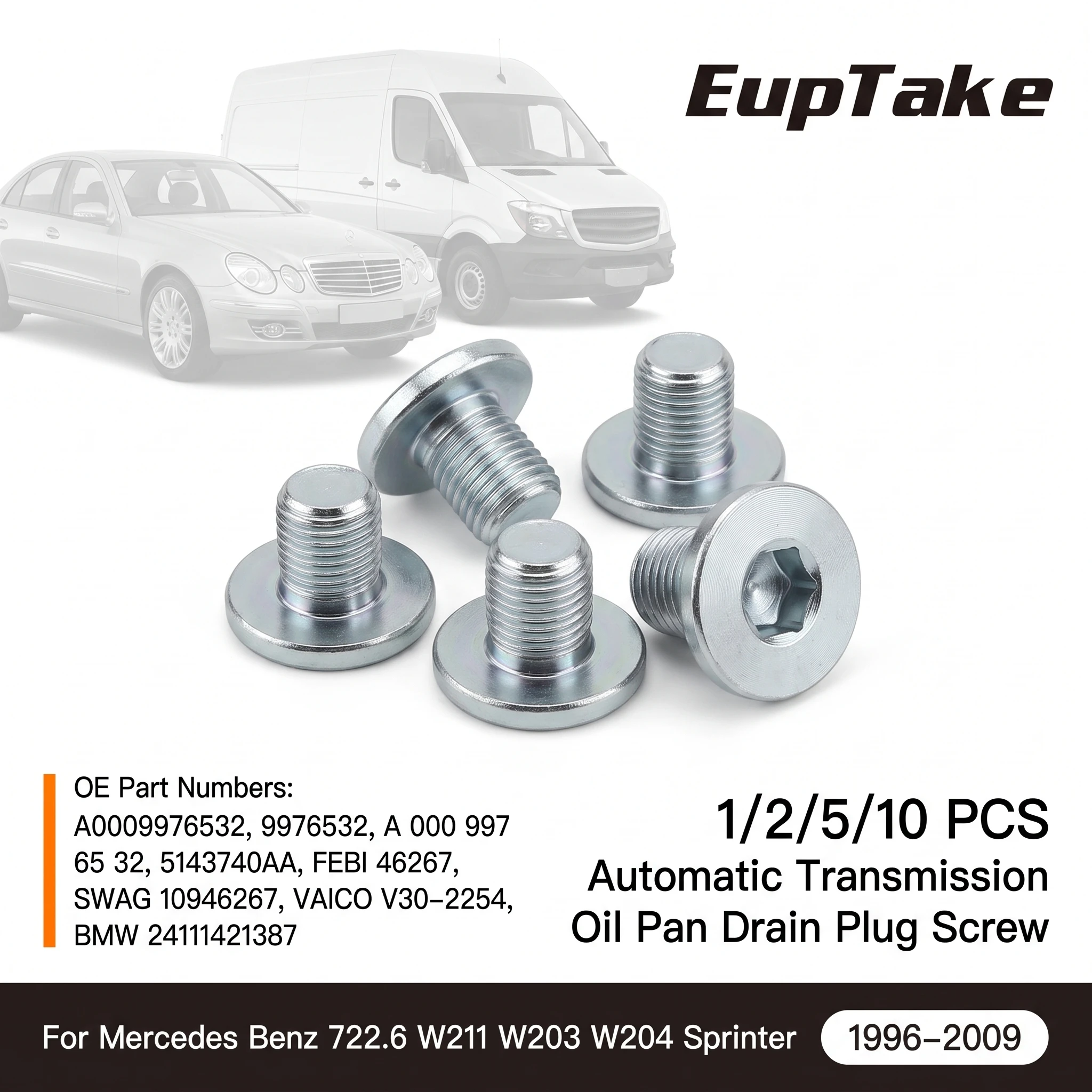 1/2/5/10 PCS Automatic Transmission Oil Pan Drain Plug Screw A0009976532 For Mercedes Benz 722.6 W211 W203 W204 Sprinter M10x1.0