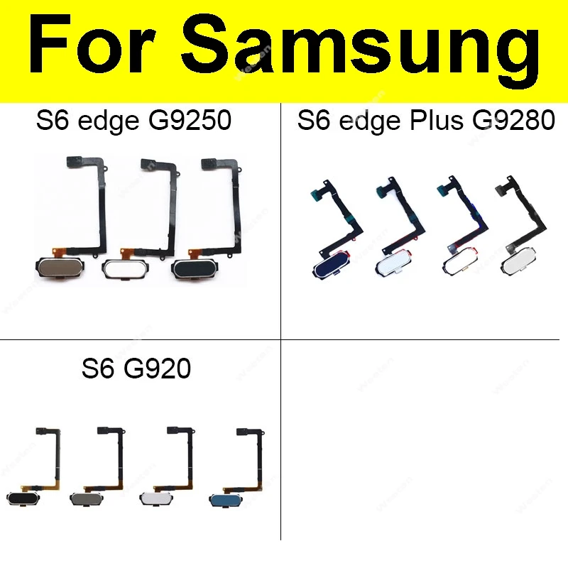 Botão home cabo flexível para samsung galaxy s6 edge plus g9280 g920 g9250 chave de retorno botão traseiro peças de reparo de toque de impressão digital