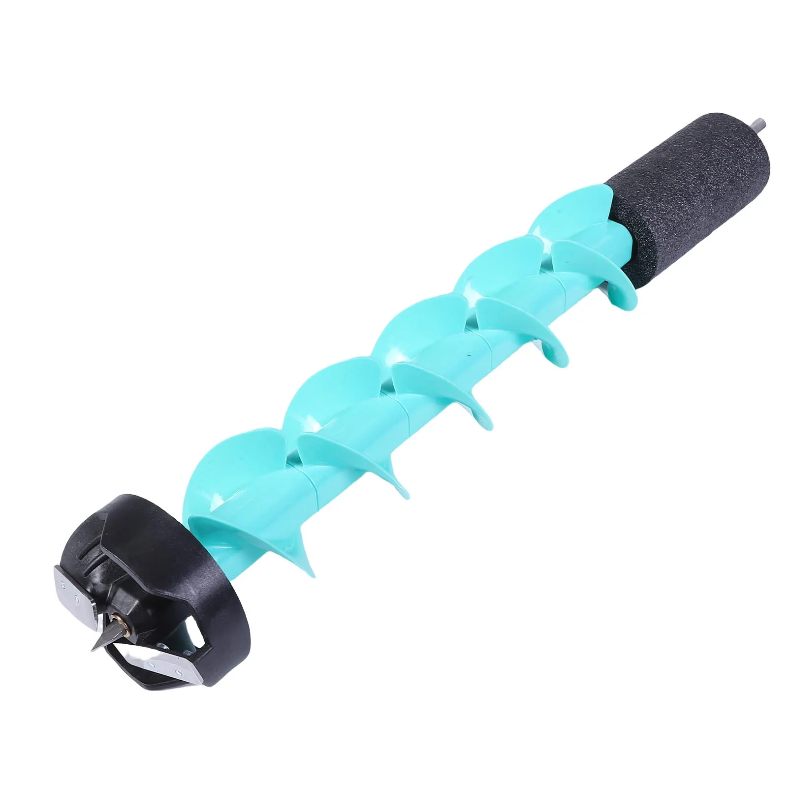 5 Inch Ice Auger with Locating Tip Floating Nylon Electric Drill Bit for Winter  Water Thick Ice Layer Blue