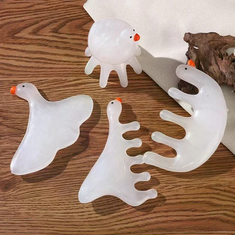 أوزة شكل الجسم ميريديان تدليك مشط الراتنج خمسة واسعة الأسنان مشط الوخز بالإبر مساعدة الدورة الدموية مكافحة ساكنة الشعر السلس #2