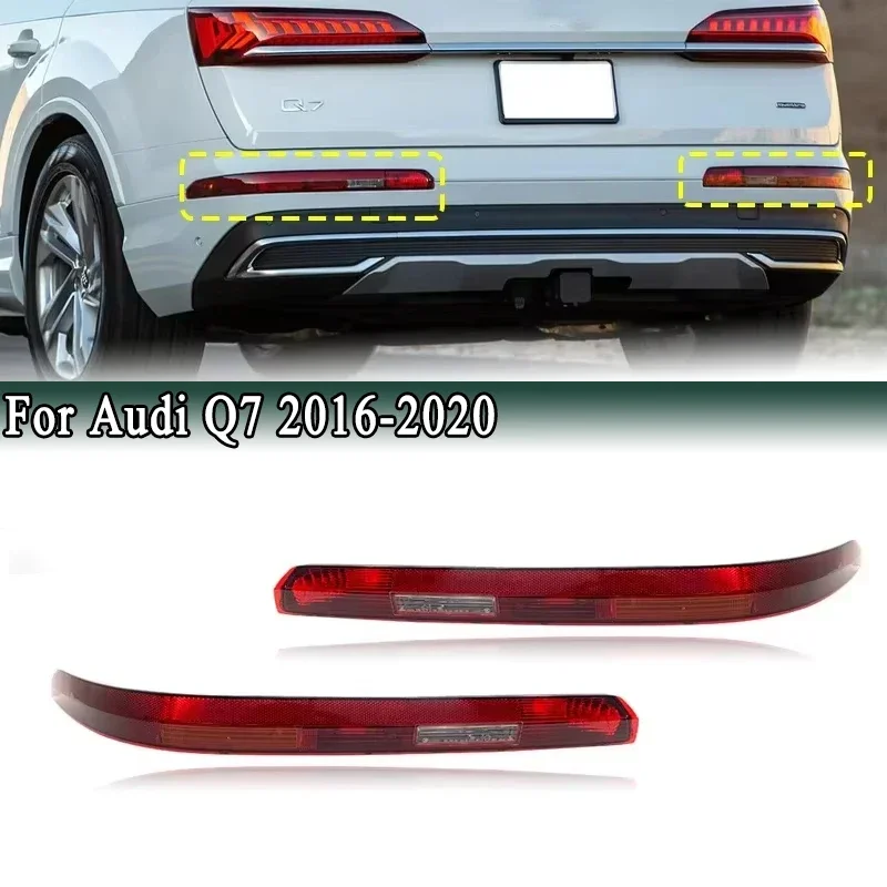 Compatible Audi Q7 2016-2020 Rear Bumper Brake Light Tail Turn Signal Lamp, Stop Brake Light EU/US Version 4M0945095 4M0945096