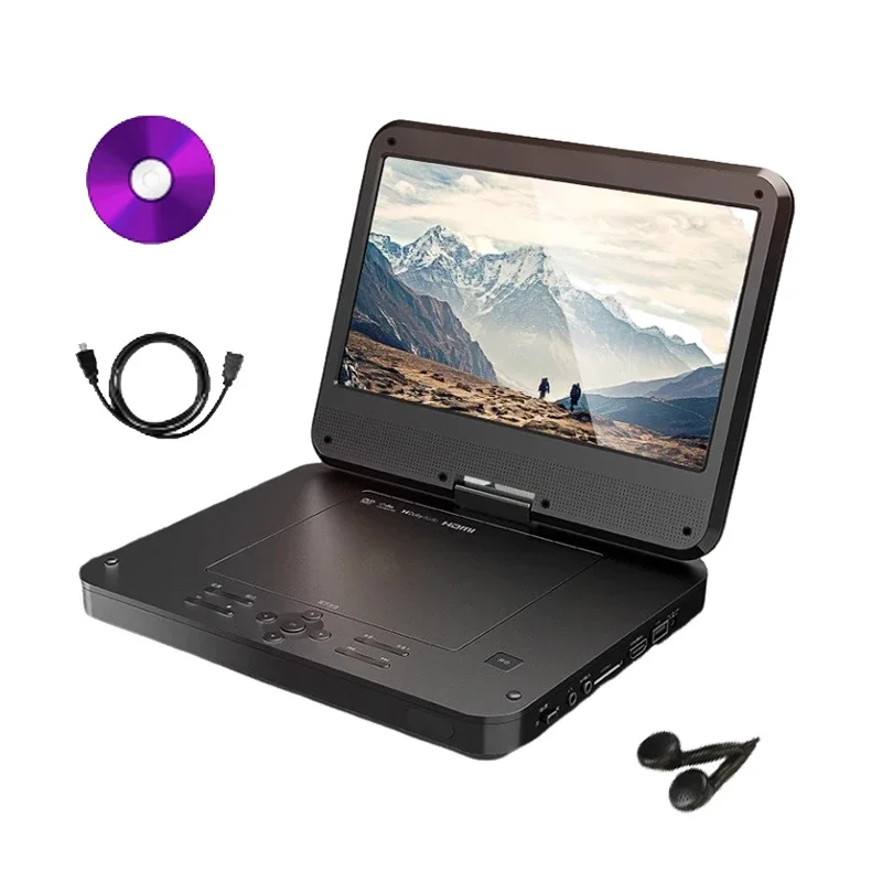 Foldable Rotating Protable HD Blu-ray DVD Player Mobile Multimedia Digital TV Support U Disk Local Playback With 10-inch Screen