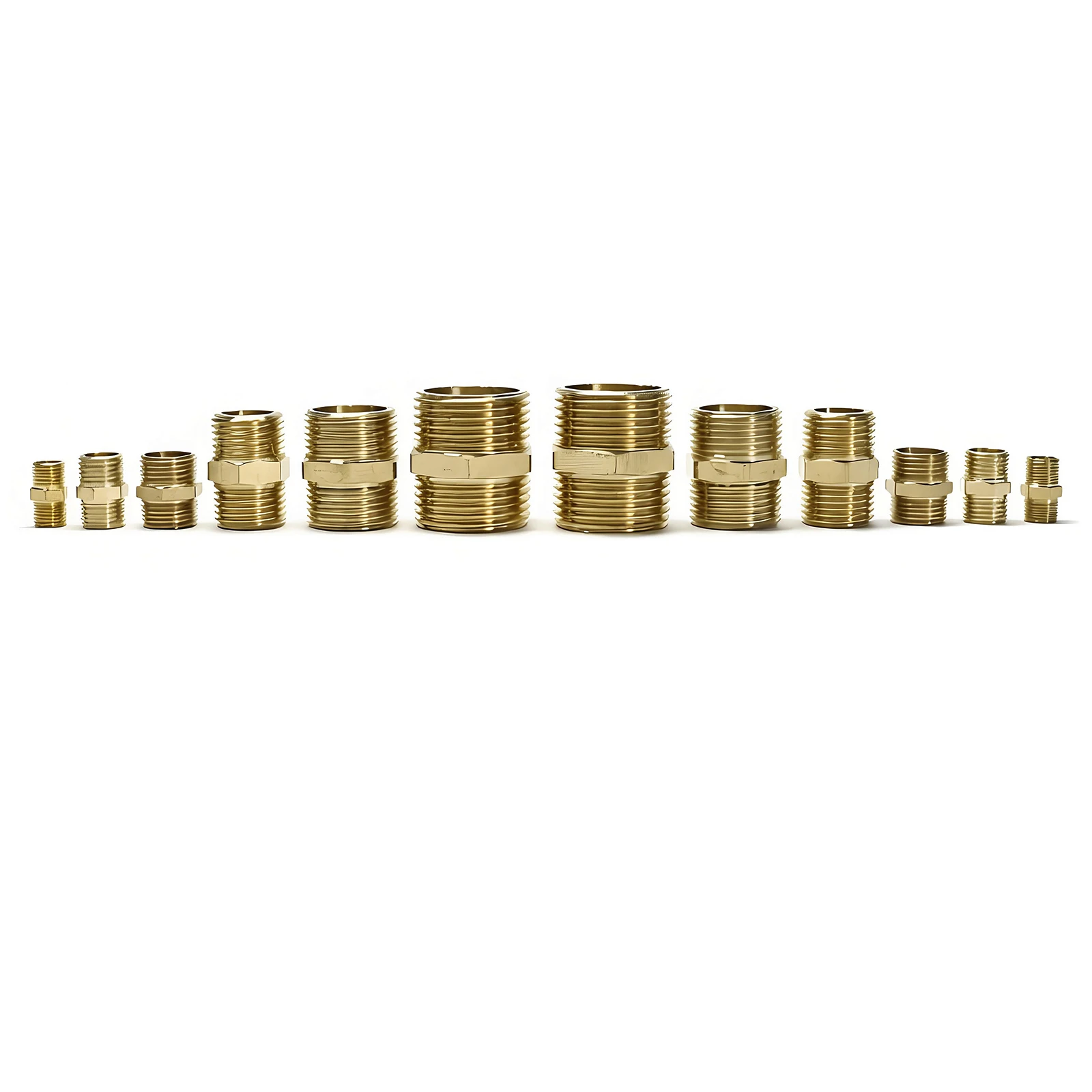 Brass Equal Hex Double Male Nipple BS Thread Pipe Fitting 1/8
