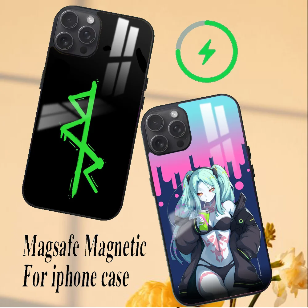 C-Cyberpunk E-Edge-runners Phone Case For iPhone 16 15 14 13 12 11 PRO MAX PLUS Mini Magnetic wireless mirror phone case