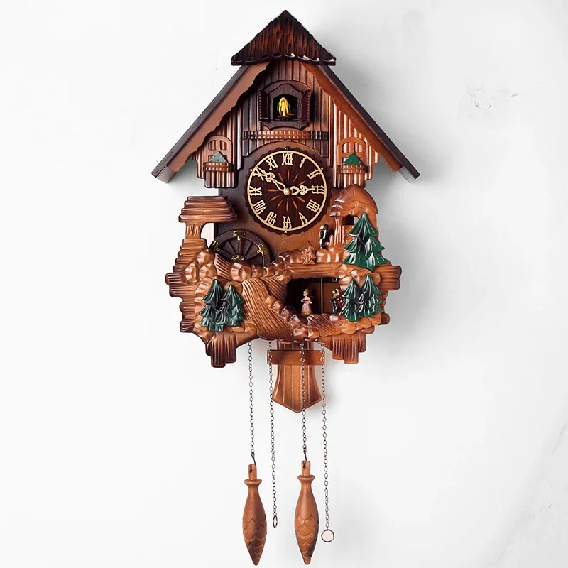 Wood Unique  Wall Clock Office Quartz Movement  Wall Clocks Cuckoo Battery Classic Luxury Horloge Murale  Home Decoration