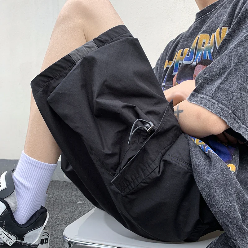 Short cargo baggy décontracté pour homme avec poches rétro, bermuda hip hop, High Street, mode estivale, Y2K, 2023