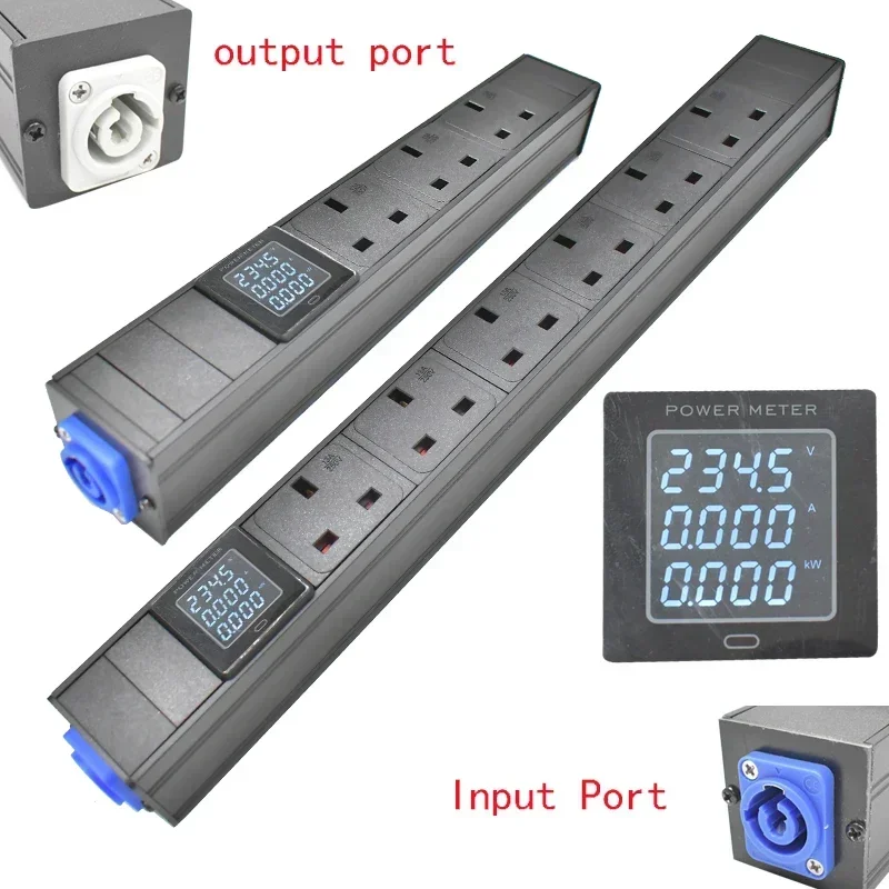 

PDU Power Strip Schuko Powerlink box усилитель мощности аудио 3P Авиационная вилка 2-9 AC UIK Выходная розетка цифровой дисплей Амперметр