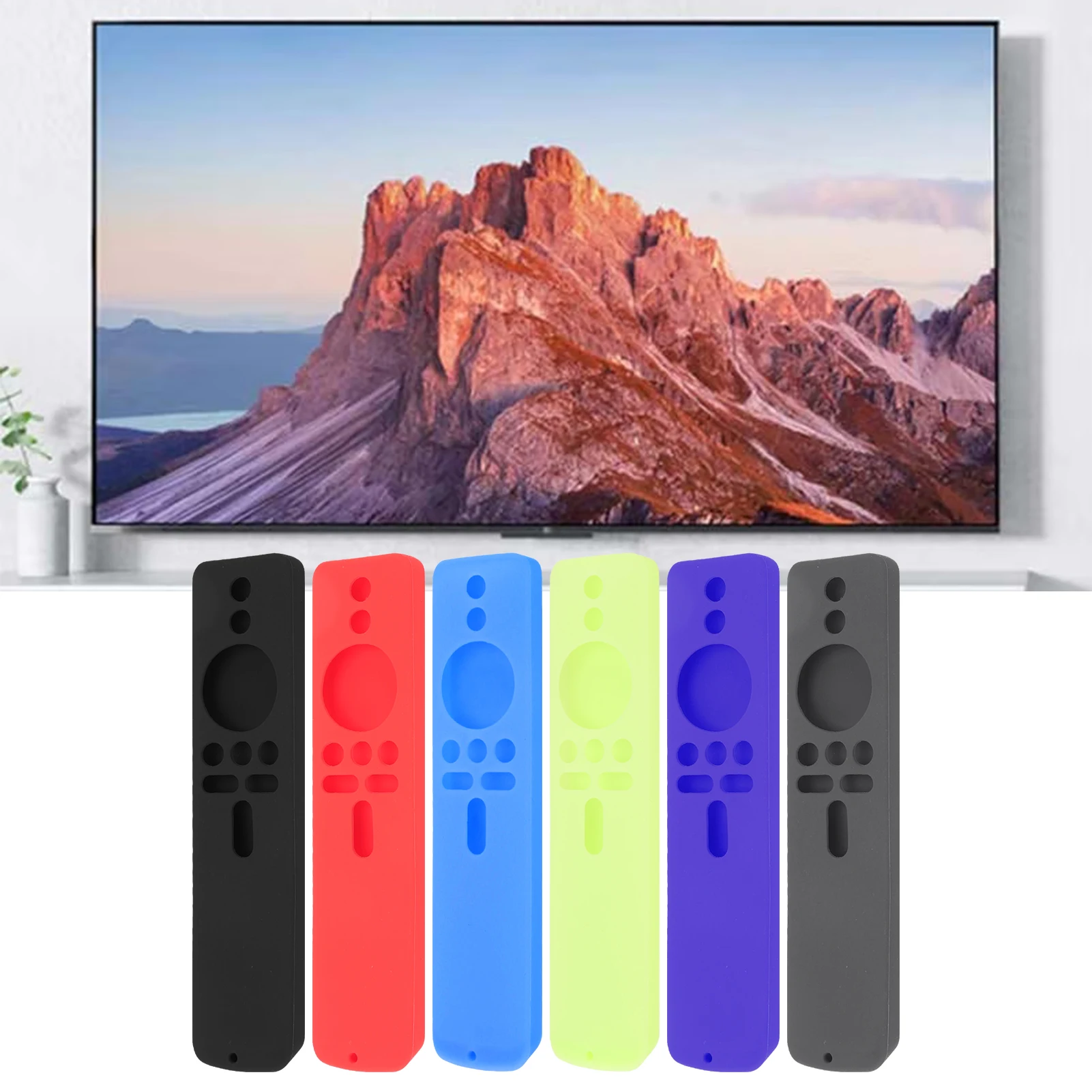Funda de silicona para Xiaomi TV Stick 4K, funda protectora de silicona para Xiaomi TV Stick 4K, funda antideslizante para mando a distancia con cordón