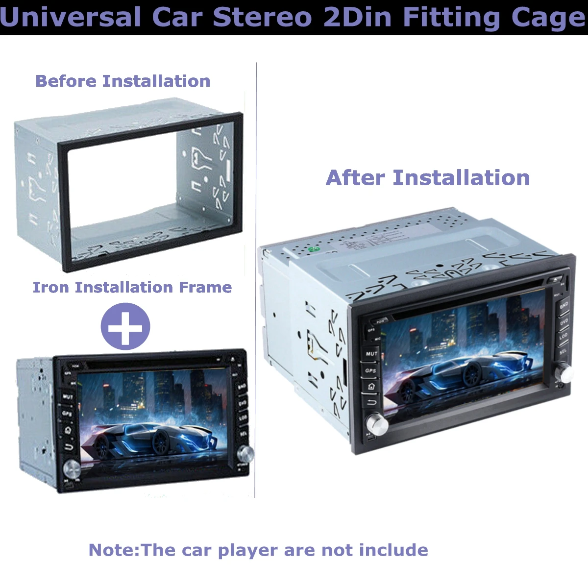 Uniwersalny zestaw do montażu radia stereo Double Din 2 Din do montażu w klatce MP5 Player Radio Mounting Frame — zdjęcie 7