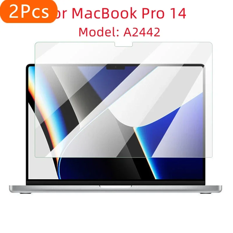 

2 шт. для Apple MacBook Pro 14 14,2-дюймовая защитная пленка из закаленного стекла для A2442 14,2 дюйма, прозрачная защитная пленка HD с защитой от царапин