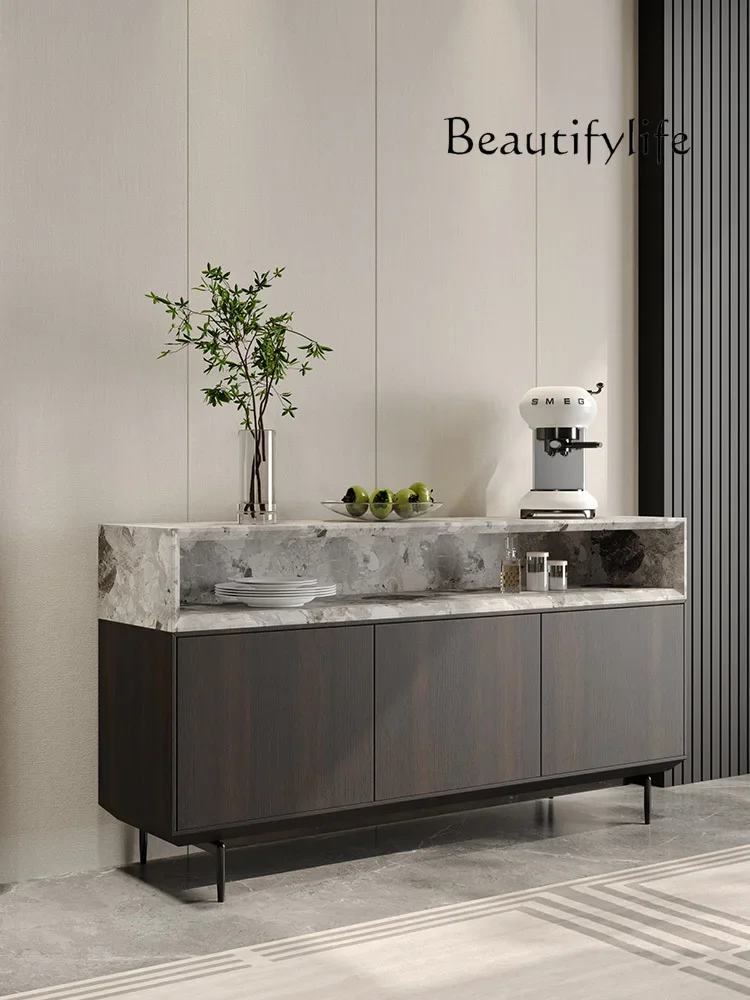 

M Italian Minimalist Marble Dining Side Cabinet Integrated Storage Against The Wall Living Room Luxury Stone Storage Cabinet
