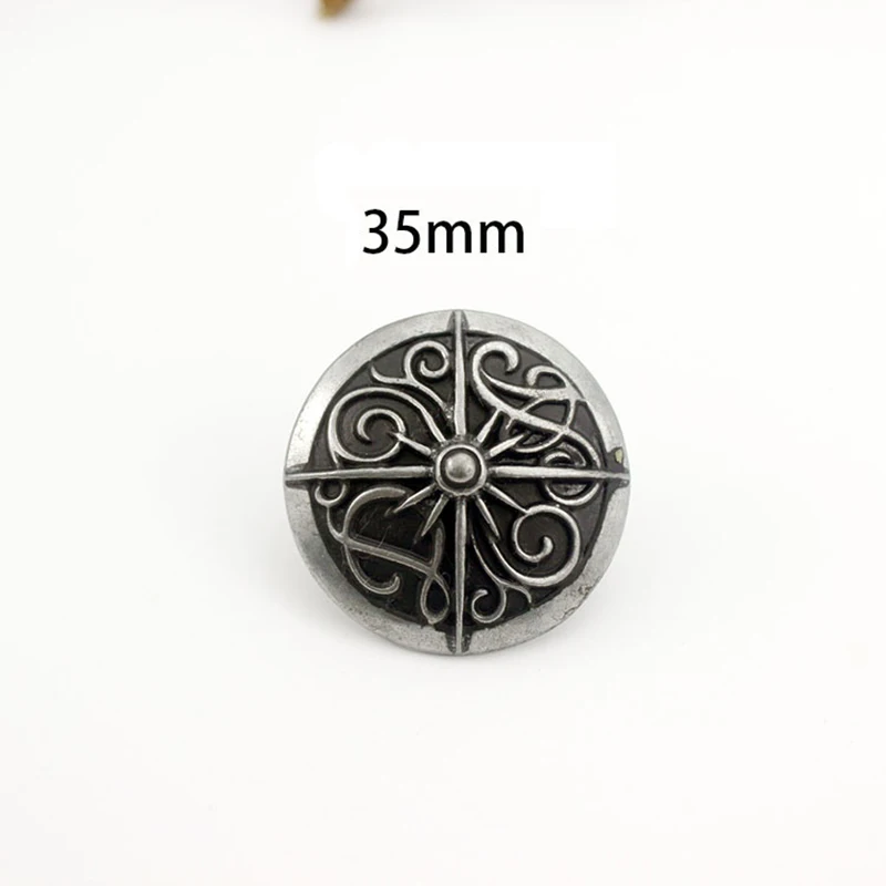 5PCS Vintage Cross Belt Hat Decoration Buckle DIY Leather Craft Metal Decorative Conchos Button Screw Back