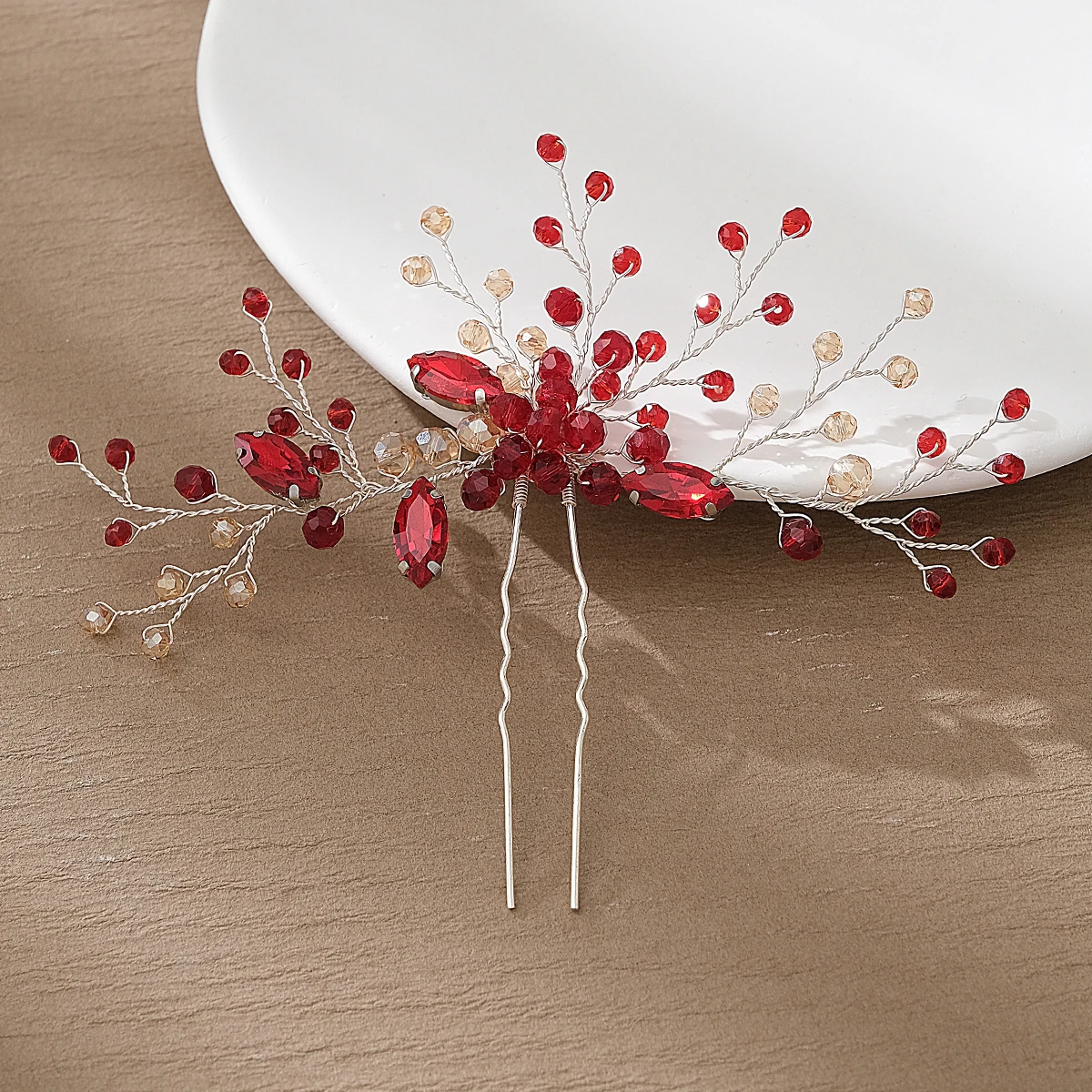 Frauen Blume Haarnadel Stick Hochzeit Braut Kristall Perle Haarnadel U Förmigen Haar Clip Barrettes Haar Zubehör Großhandel – Detail 6