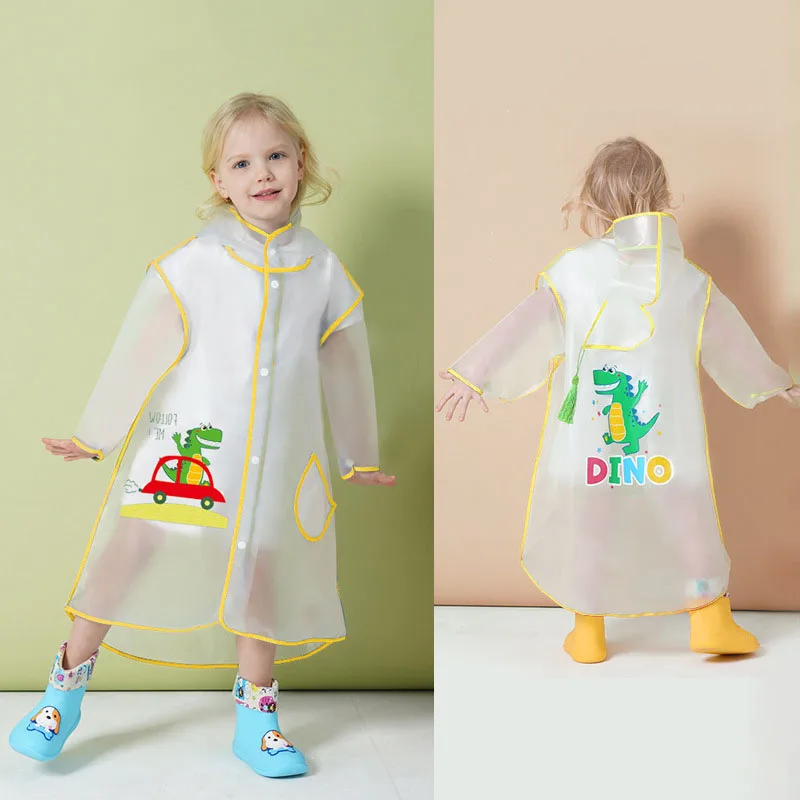 Impermeabile per bambini Cartoon Cute Rainwear articoli per la casa Poncho impermeabile per bambini tuta antipioggia trasparente EVA