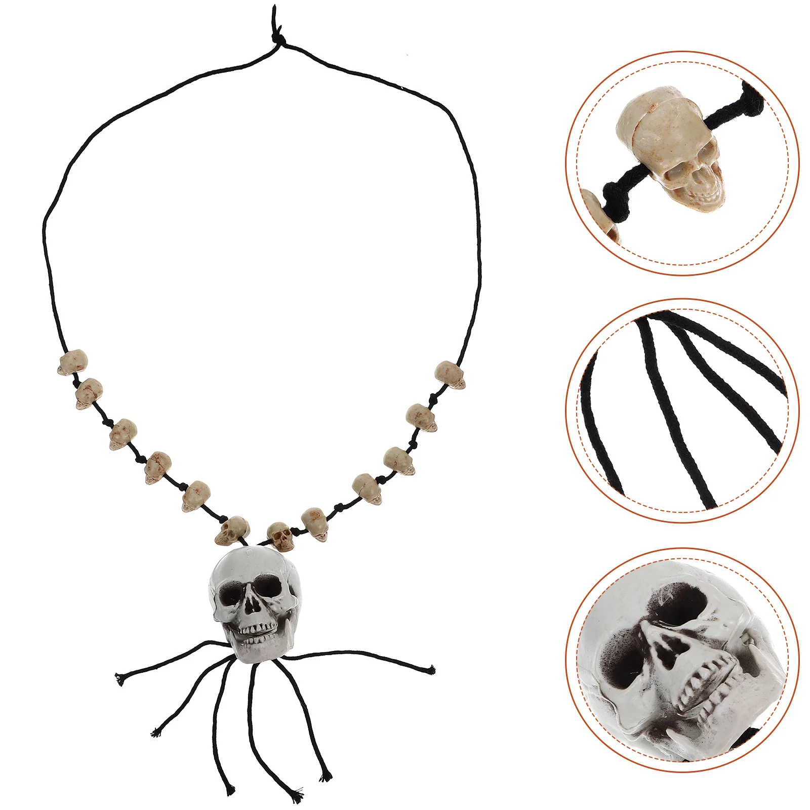 

Skull Necklace Halloween Party Jewelry Resin Pendant Bone Chain For Costume Decoration Accessory Clavicle Chain