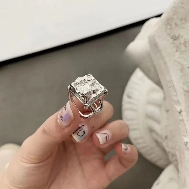 925 Sterling Silver Square Geometry Zircon ​Rings Wedding Jewelry For Women Accessories Free Shipping Everything Dropshippin