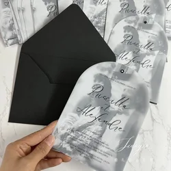 Custom Arch Photo Wedding Invitation With Vellum Paper Save The Date Thank You Card Party Supplies Happy Birthday Bridal Shower