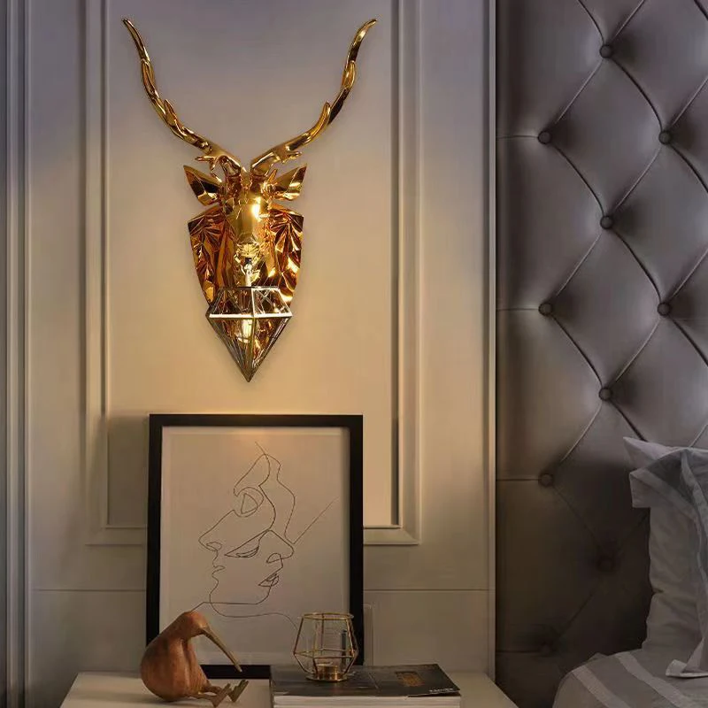 Aosong Eigentijdse Gouden Herten Wandlamp Gepersonaliseerde En Creatieve Woonkamer Slaapkamer Gang Gang Decoratie Licht