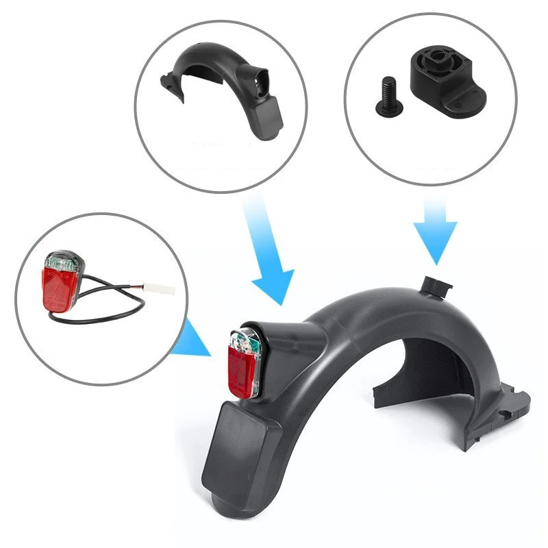 Rear  For Ninebot  Electric Scooter MAX G30 G30D Water Baffle Guard Rear Taillight Wheel Mudguard Accessories