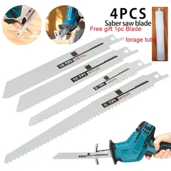 Hojas de sierra recíproca de 4 piezas, sierra manual múltiple para cortar madera y Metal para Bosch Makita Dewalt, herramientas de bricolaje, regalo