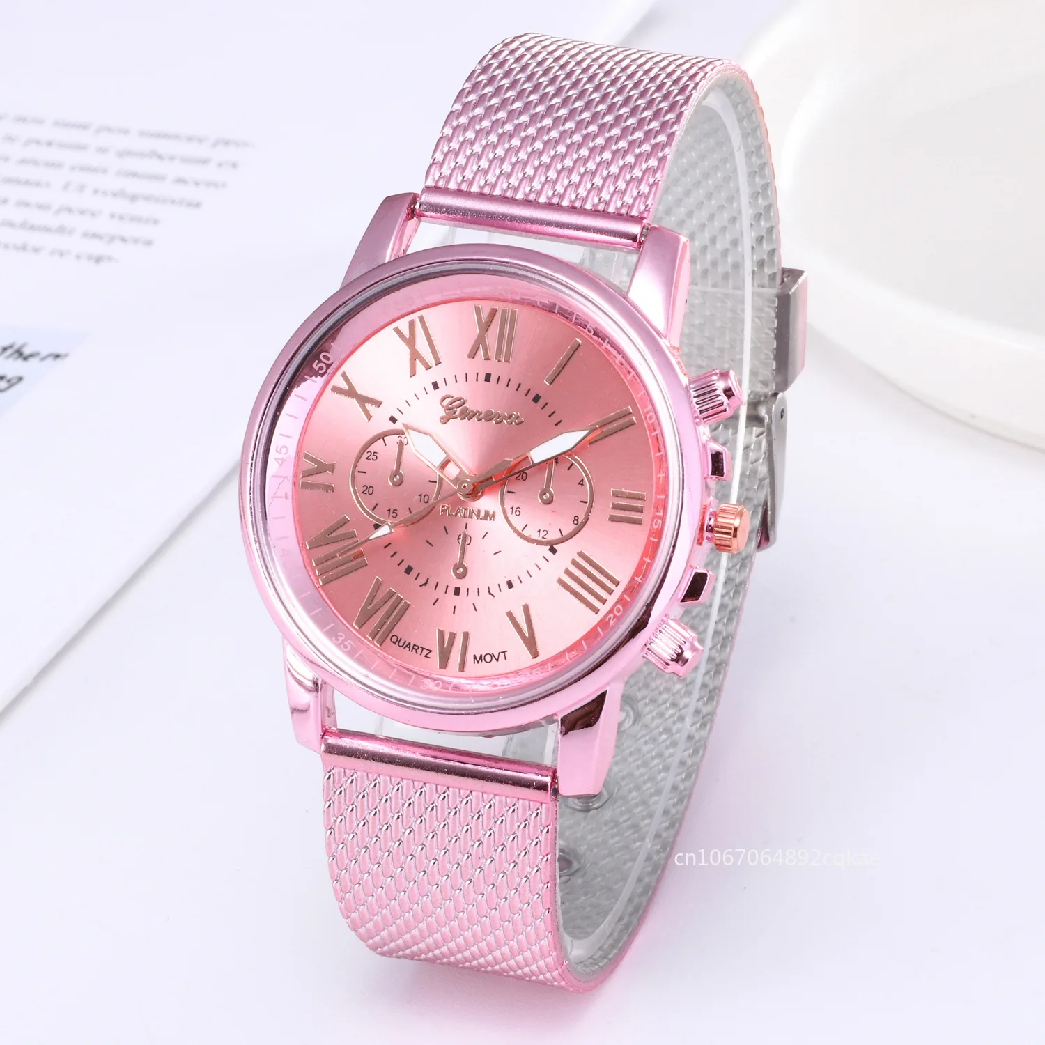 

Mesh Strap Unisex Quartz Watch Large Dial Roman Numerals Decorate Wristwatches Multiple Colors Relogio Feminino Reloj Mujer