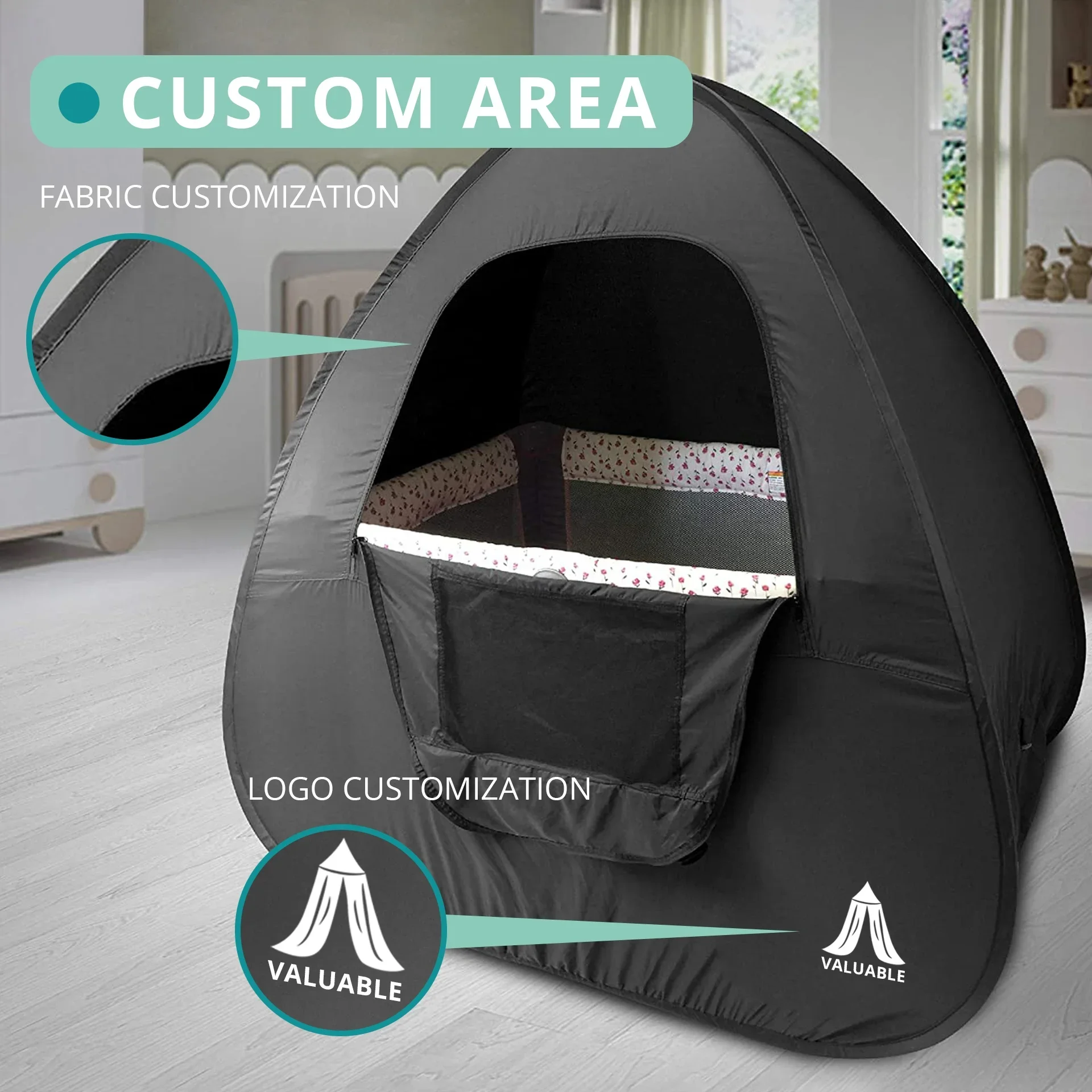 Crib Mosquito Net Dream Blackout Net Portable Blackout Tent for Babies Comfortable and Safe for 100*70*100 Cribs