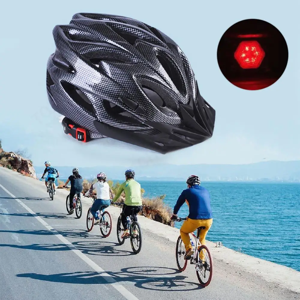 

Bike Breathable Helmet with Taillight Sport Safety Helmet for Cycling (S Black)