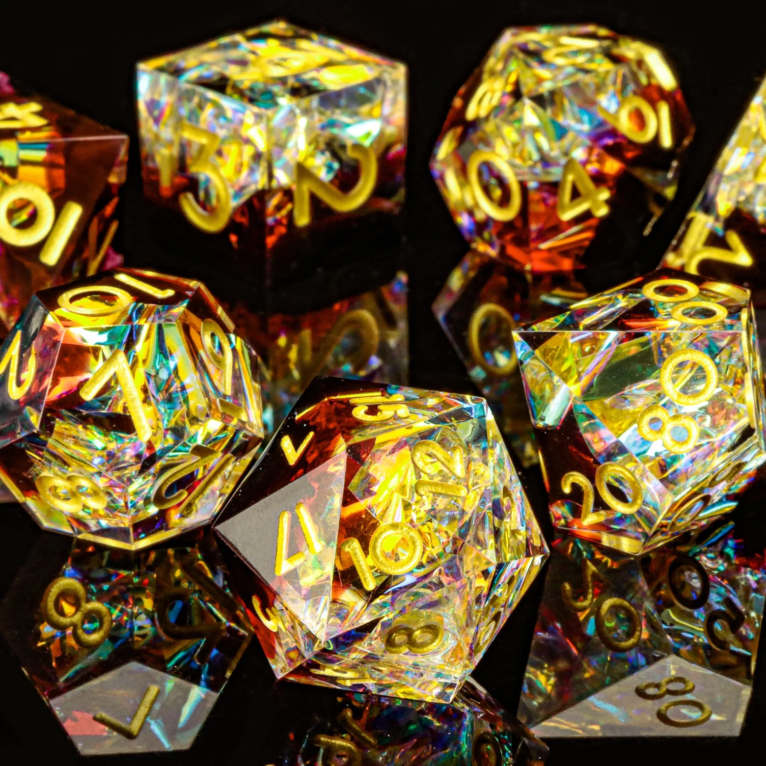 

Resin Polyhedral Dice Set for Dungeons & Dragons – Sharp Edge DnD Role Playing Game Dice Collection D&D Dice Set D And D Dice