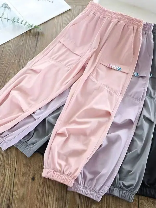 Children's Summer Lightweight Loose Breathable Mosquito-Resistant Casual Pants Boys Girls Comfortable Quick-Drying Trendy