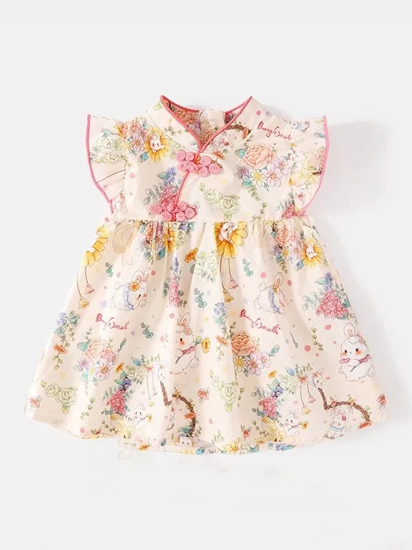 

Летняя новинка: юбка для девочек Dr. Baby, для малышей от года, в стиле принцессы, милая, без рукавов, из других материалов, в традиционном китайском стиле.